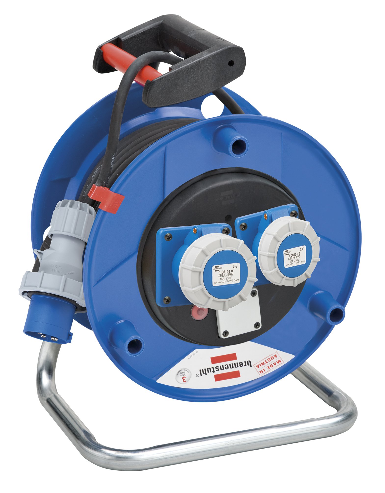 Brennenstuhl 1132826 Avvolgicavo 25 M Serie Garant St Spina Cee 2 Prese Cee Ip67, Blu