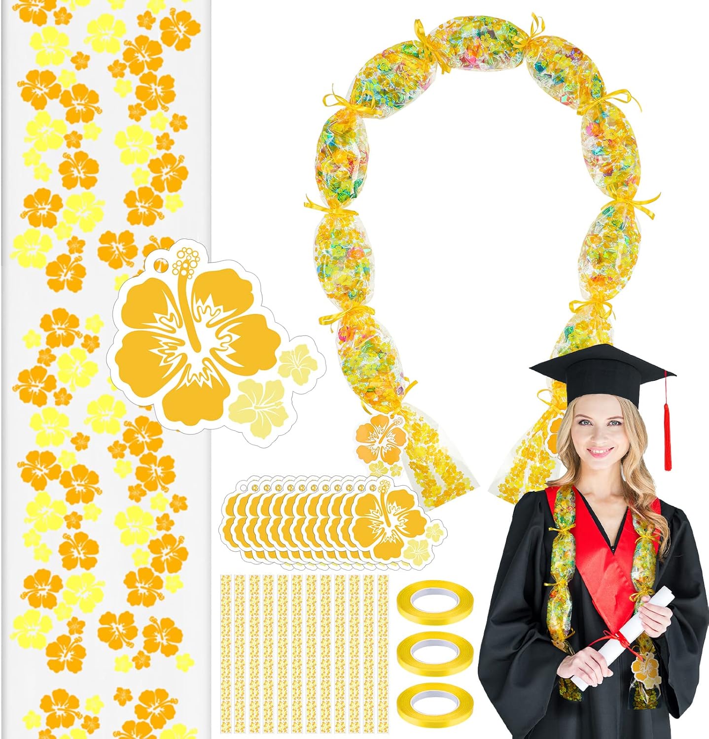 12 Set Graduation Candy Lei Making Kit Hawaiian Candy Lei