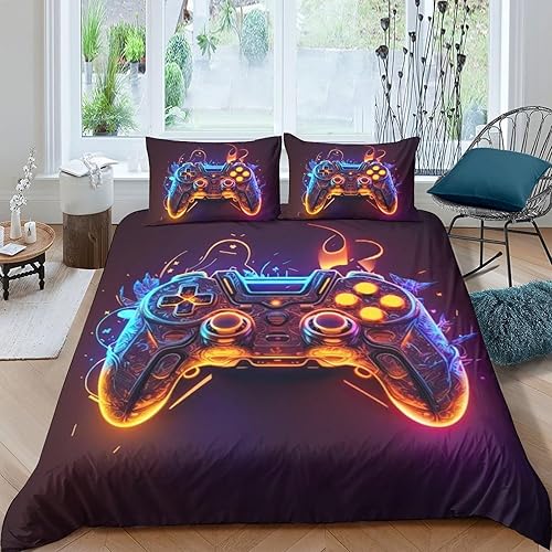 Juego de funda de edredón con estampado 3D con estampado 3D, funda de edredón de 3 piezas para niños y adultos con fundas de almohada de microfibra