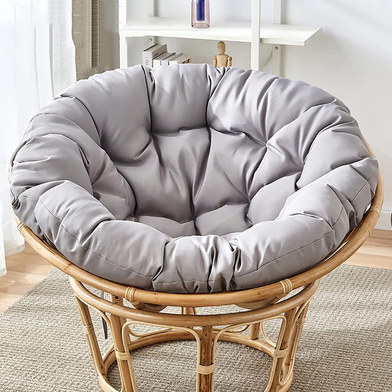 SHAIRMB Papasan Round Chair Cushions,Thick Egg Nest Seat Cushions, Waterproof Swing Chair Cushion Outdoor, Removable and Washable, Without Chair,ordinaryE,180 * 180cm