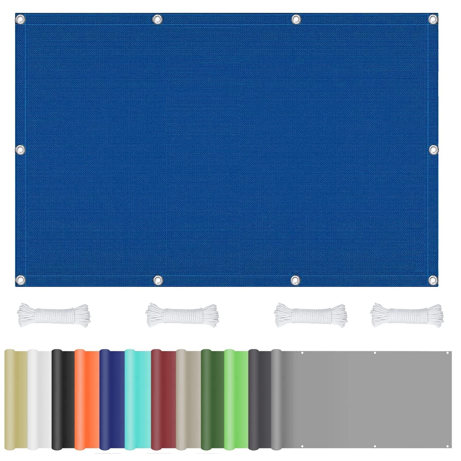 Sonnensegel Rechteckig 2 x 2.5 m Rechteckig Wasserdicht UV Schutz Sonnensegel Wasserdicht Mit Ösen Und Kordel für Terrasse, Balkon, Pool und Garten, Dunkelblau