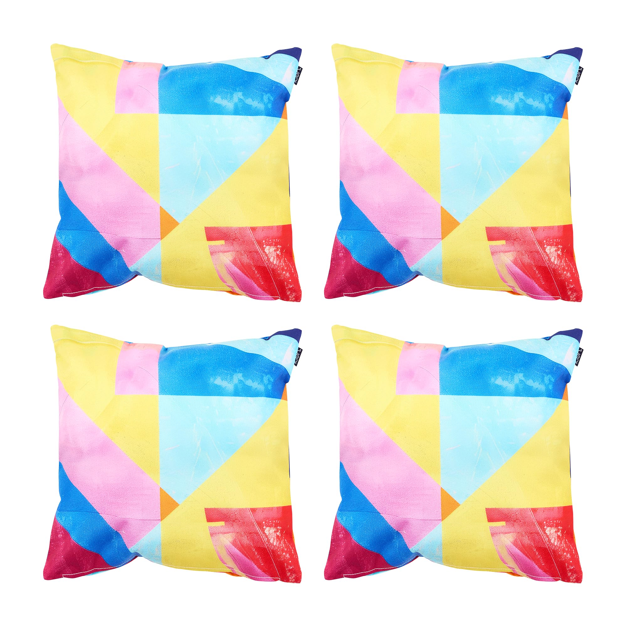 Bean Bag Bazaar Outdoor Cushions Filled, Abstract Collection, Set of 4 | Made in the UK, 43cm x 43cm, Durable Water-Resistant Fabric, Outdoor Cushions for Garden Furniture, Garden and Patio