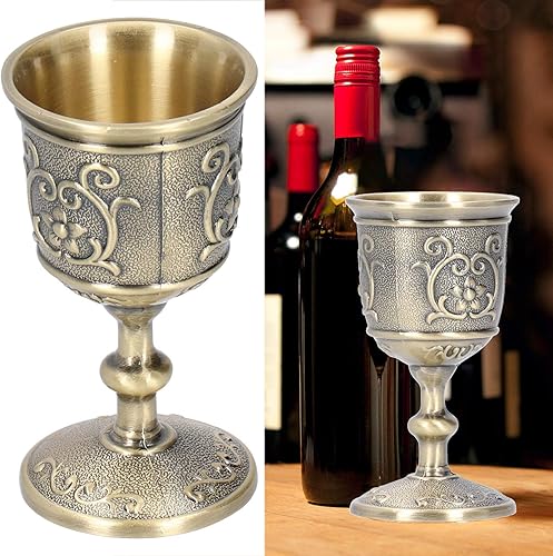 Miniatura 3 de Archaize - Copas de vino para copa de vino, resina de acero inoxidable, impresionante cáliz de vino medieval vintage para fiestas y bodas (pequeño)