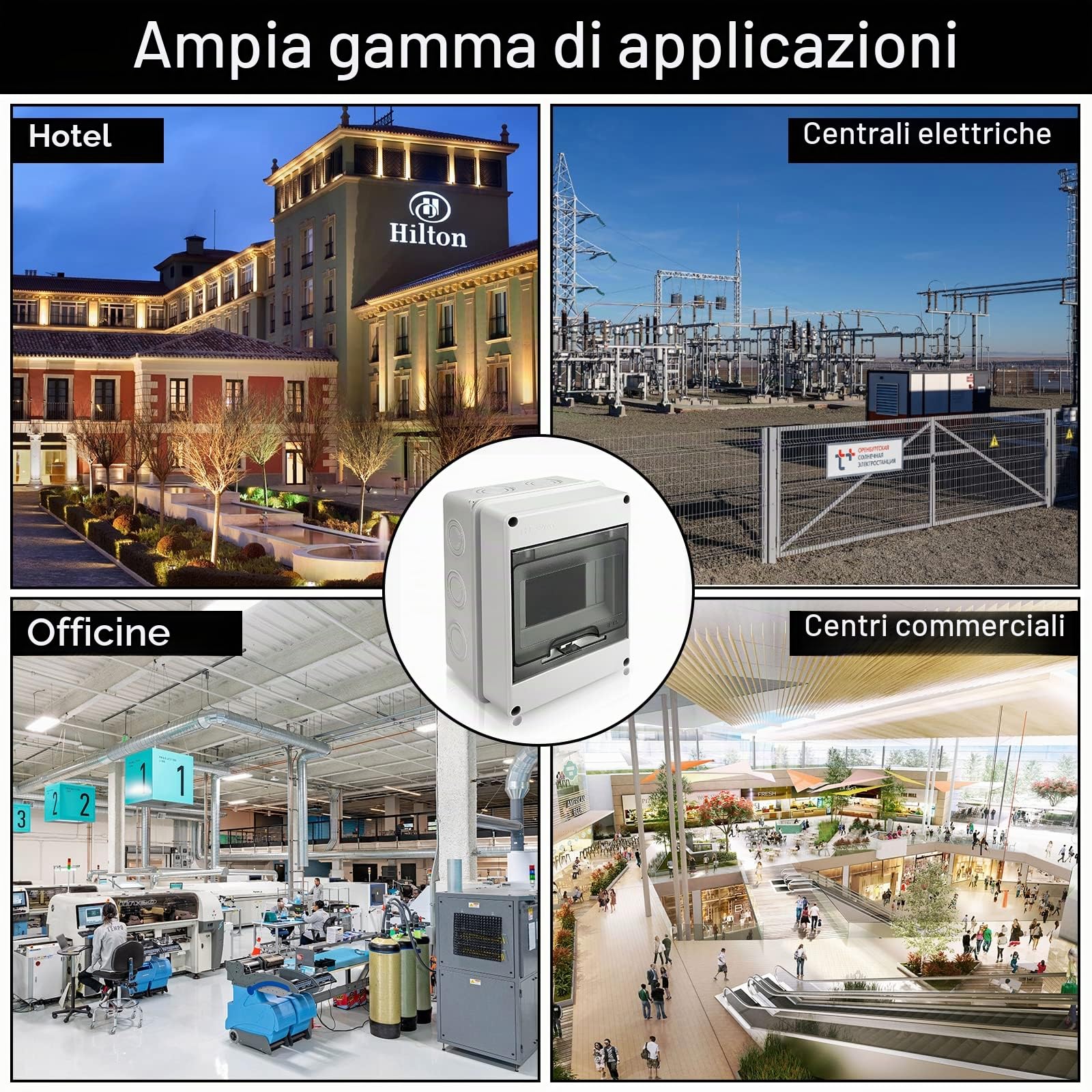 Royouzi Quadro Elettrico Esterno, 5 Moduli Scatola di Derivazione Elettrica da Esterno Stagna, IP65 Centralino da Parete, Scatola Derivazione Esterna per Casa, Officina, Hotel, Parcheggio