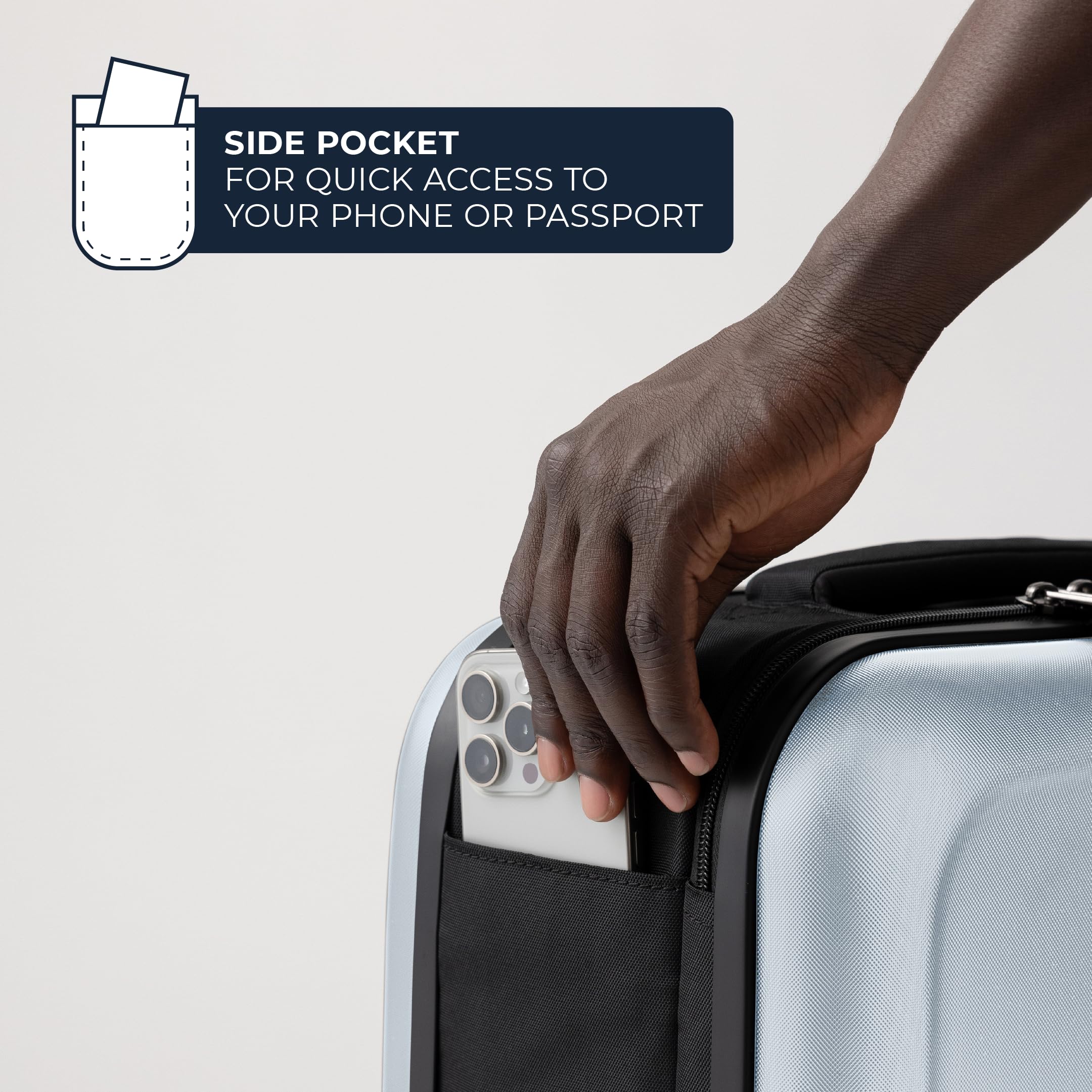 Rollink Flex Light - Maleta plegable (75% de ahorro de espacio), ultraligera (solo 2,45 kg), 4 ruedas, 55 x 40 x 20 cm, ideal para viajes y viajes de negocios, plata, Carry-On, Estuche rígido