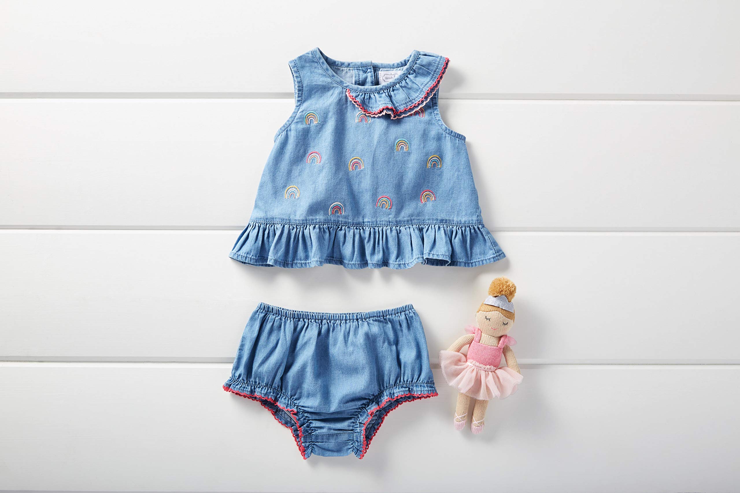 Mud Pie Baby Girls' Denim Pinafore and Bloomer, Blue, 3-6 Months