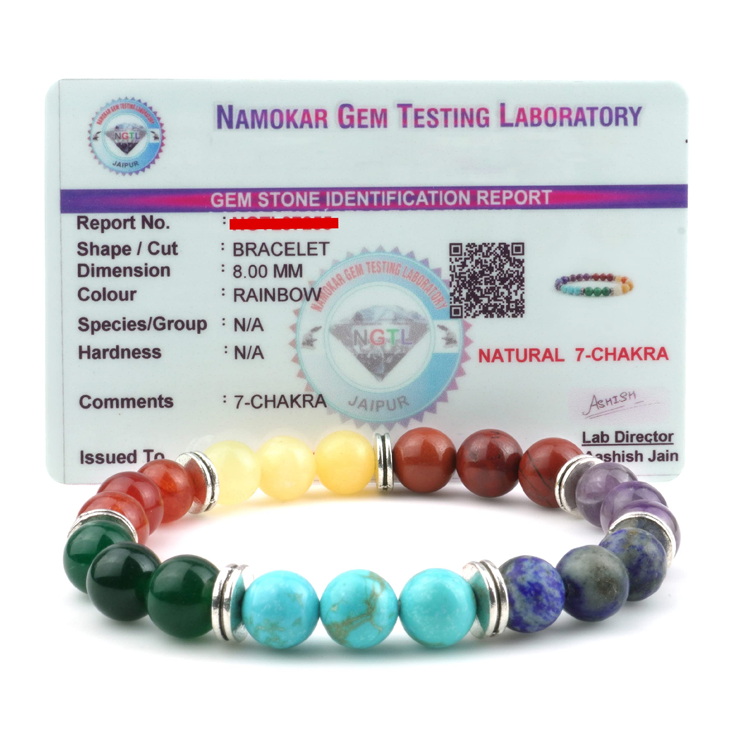 Remedywala Charged Energized Certified Seven Chakra Bracelet For Reiki, Balance Chakra, Positive Energy, Healing | Seven Chakra Stone| 8mm Bracelet for Men and Women