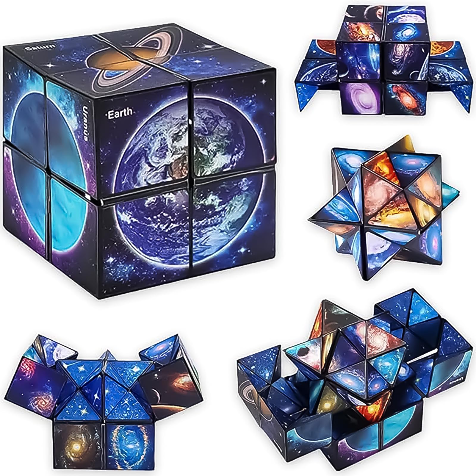Star Infinity 2 in 1 Star Magic Cube Set, Planet 3D Puzzle Rubik's Cube, 8 9 10 11 12 Years Boys and Girls Gifts for Children and Adults Creative Stereo