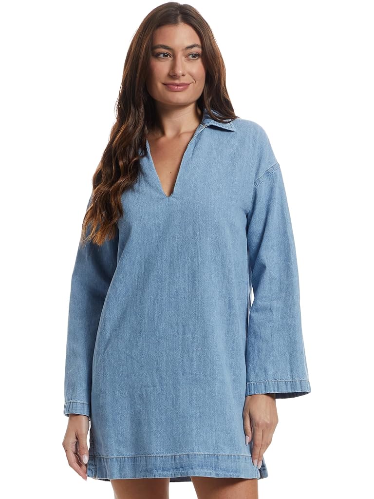 Blue Faherty Linen Denim Sail Away Dress