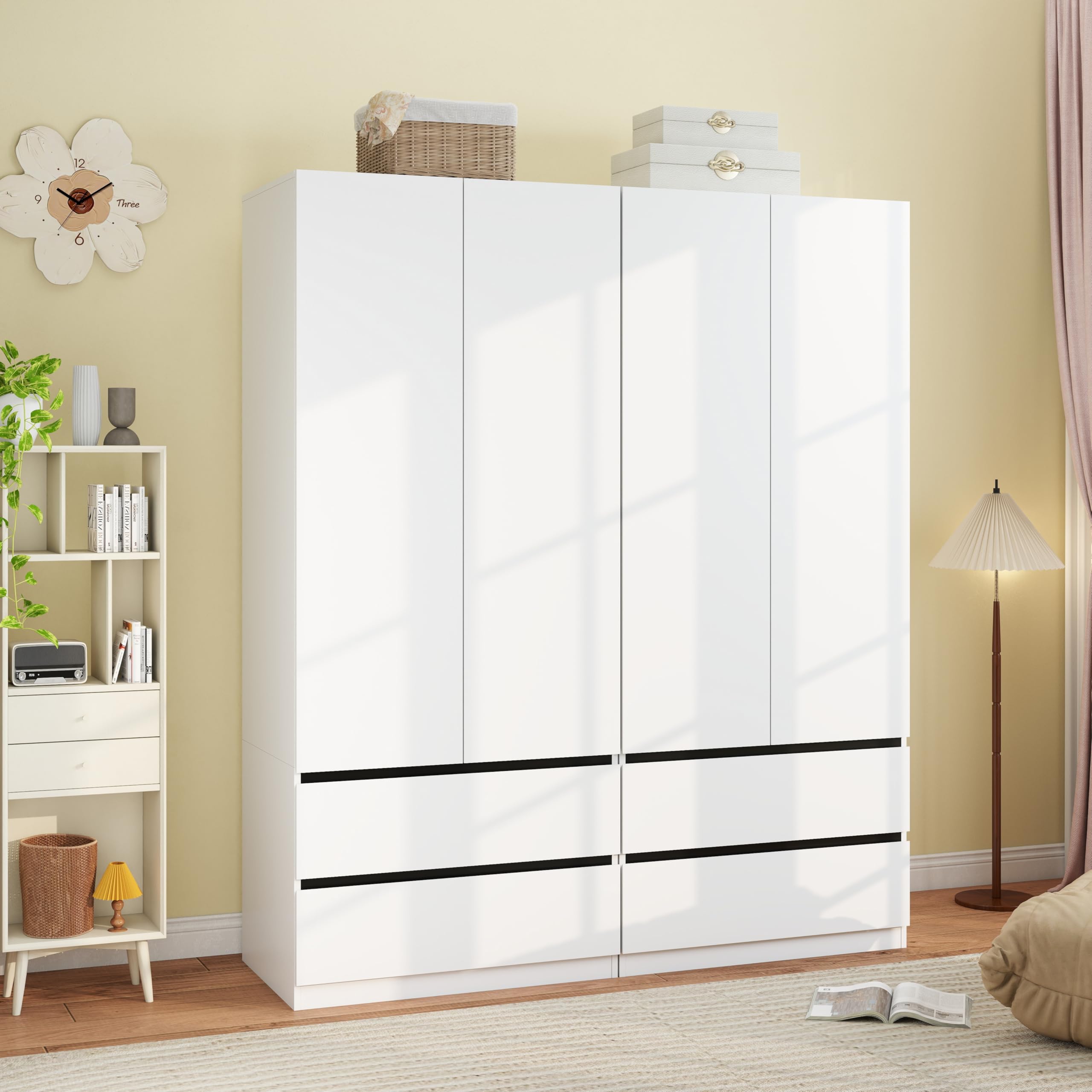 Mhsatyrs 75 4-Door White Armoire