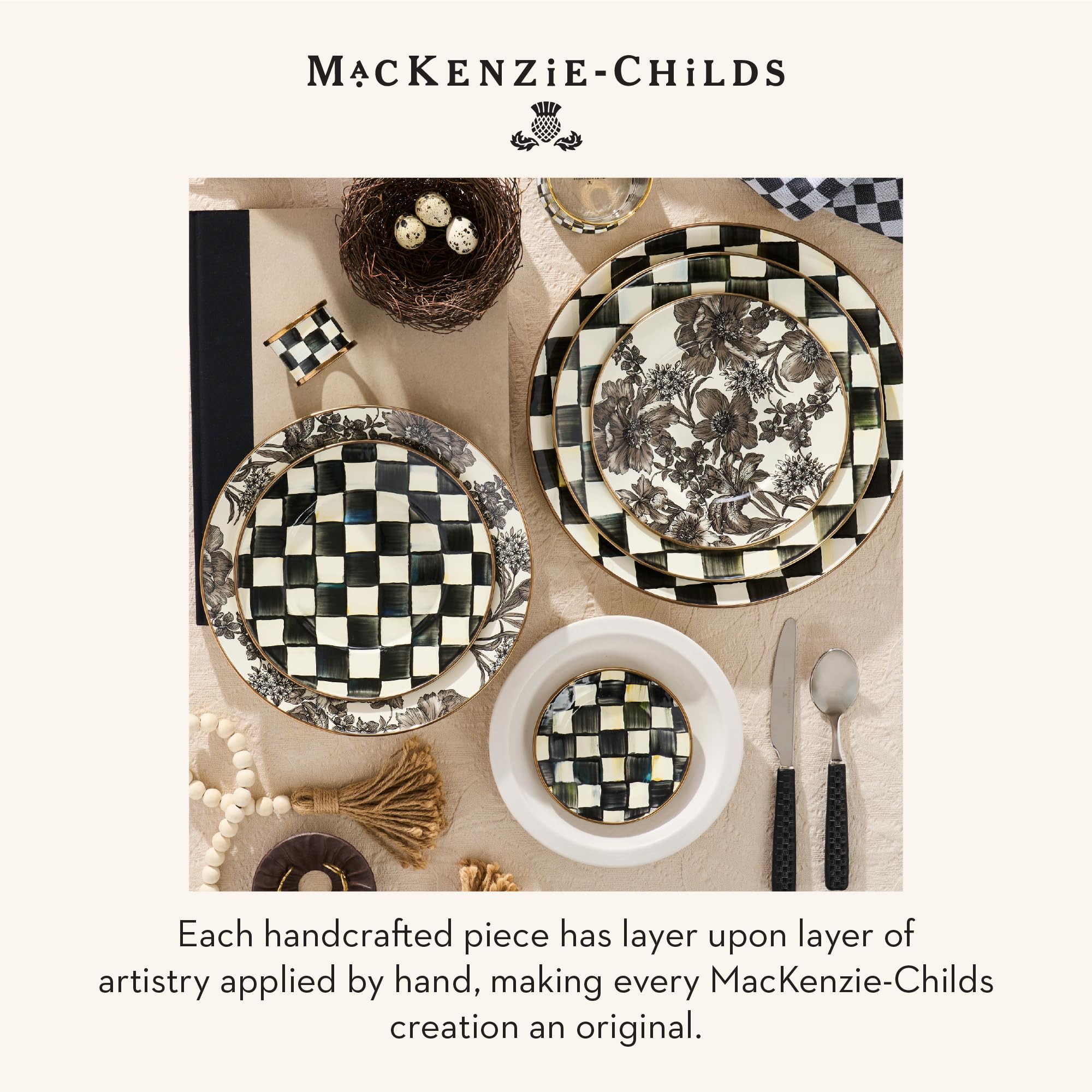 Amazon.com: MACKENZIE-CHILDS Set of 4 Enamel Appetizer Plates