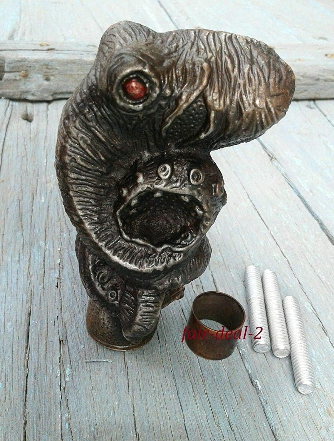 Poignée de canne décorative en forme de tête de pieuvre en aluminium massif, style antique