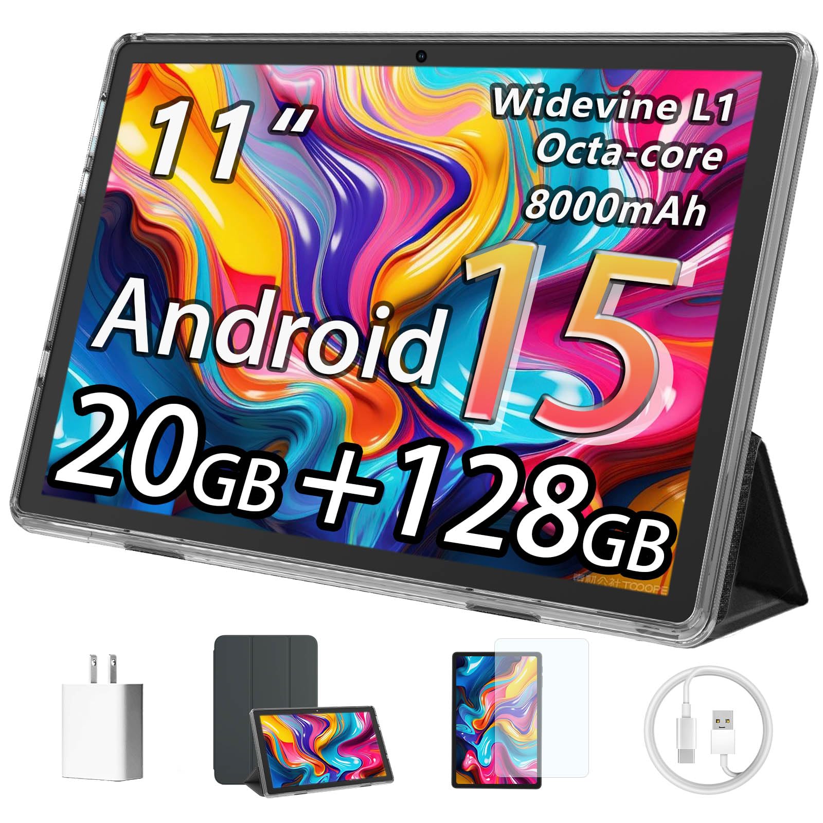 Amazon.com : Tablet, 11-inch Android 15 tablets, 20GB+128GB+1TB