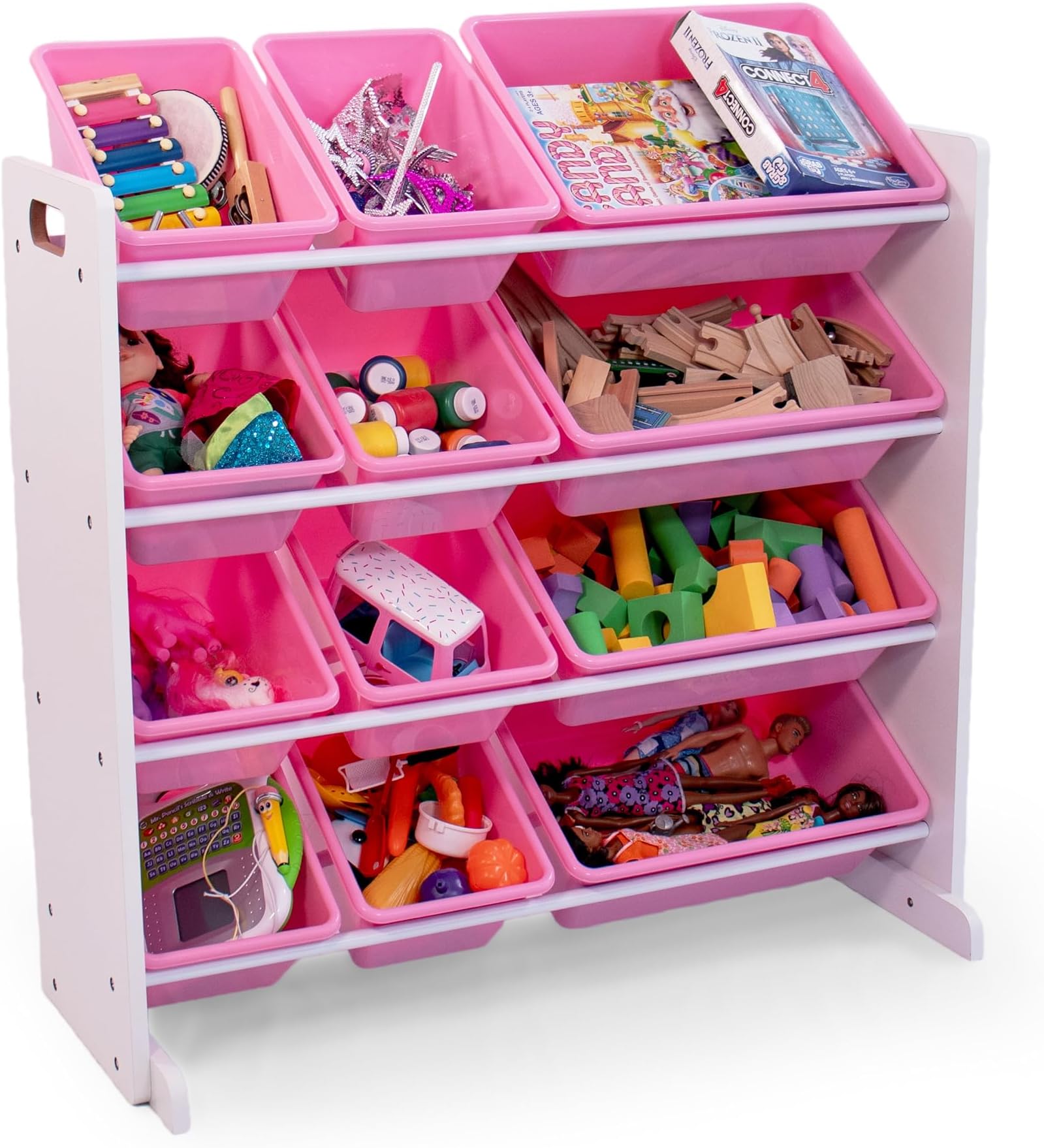Humble Crew, White/Pink 12 Bin Toy Storage Organizer