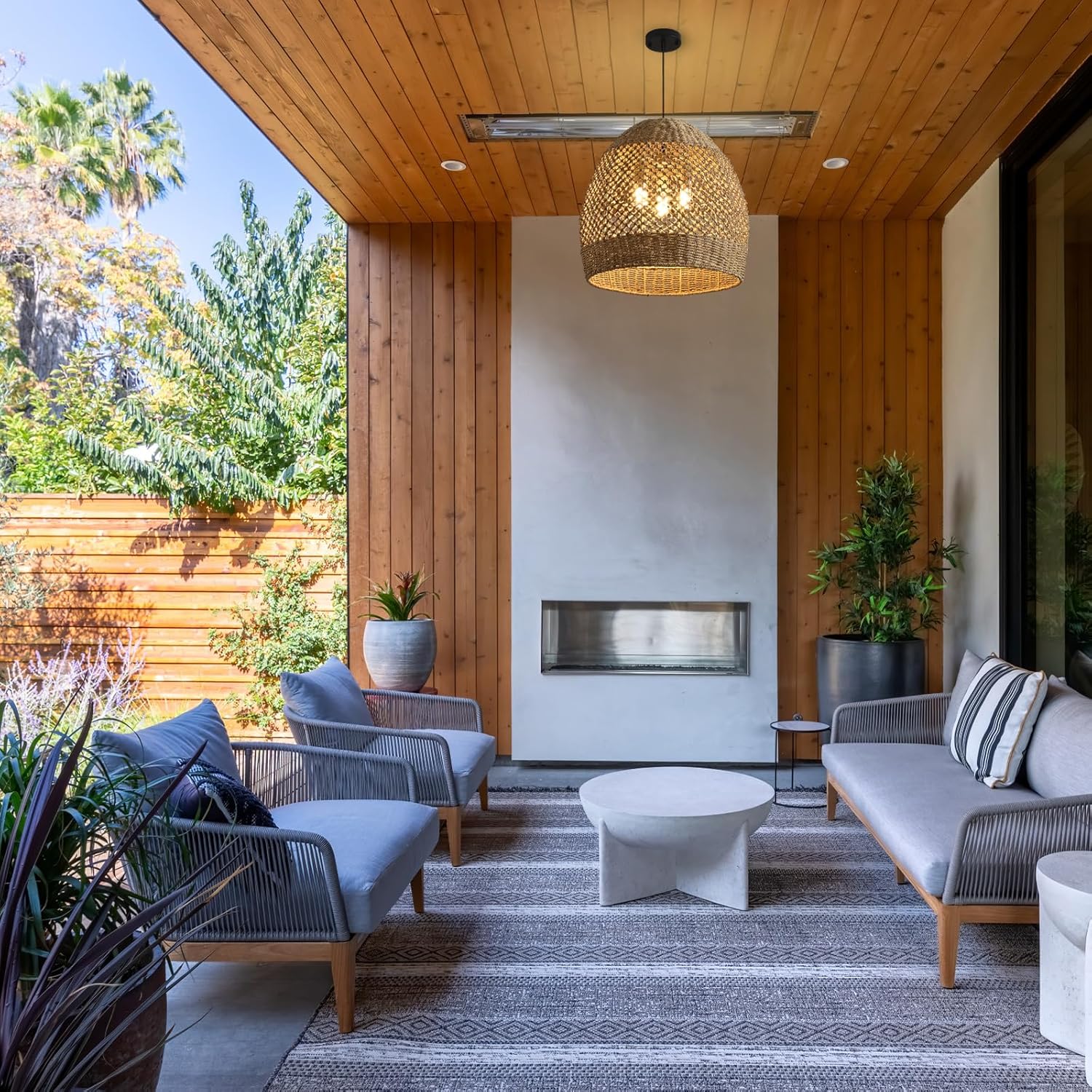 19.7" Large Rattan Pendant Light Fixture,3-Light Boho Wicker Ceiling Hanging Kitchen Island Hand Woven Chandelier of Farmhouse Living Room Dining Room Hallway