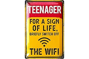Teenager WiFi Vintage Tin Sign: The Ultimate Room Enhancer for Boy's Rooms