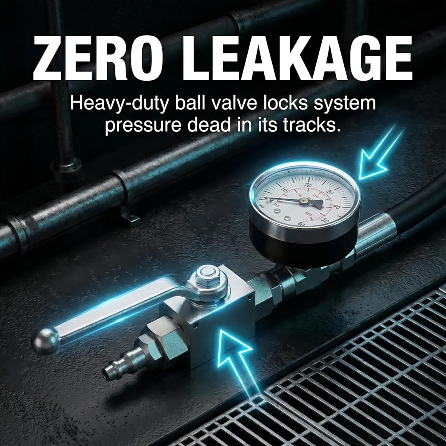 High Pressure Oil System IPR Air Test Tool Kit for Ford 6.0L 7.3L Powerstroke Diesel 1994-2007, Detects Small Leaks, 5300 PSI Heavy Duty Hose, No Scan Tool Required, HPOP Leak Test Fitting