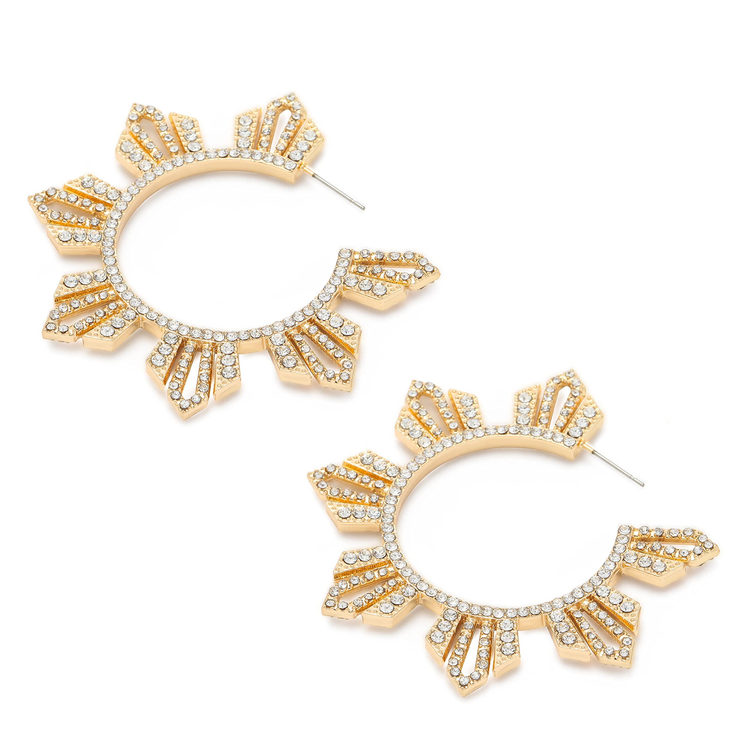 Pinoy of America Philippine Sun Double-Sided Rhinestone Earrings | Araw Earrings | Filipina Earrings, Rhinestone, No Gemstone