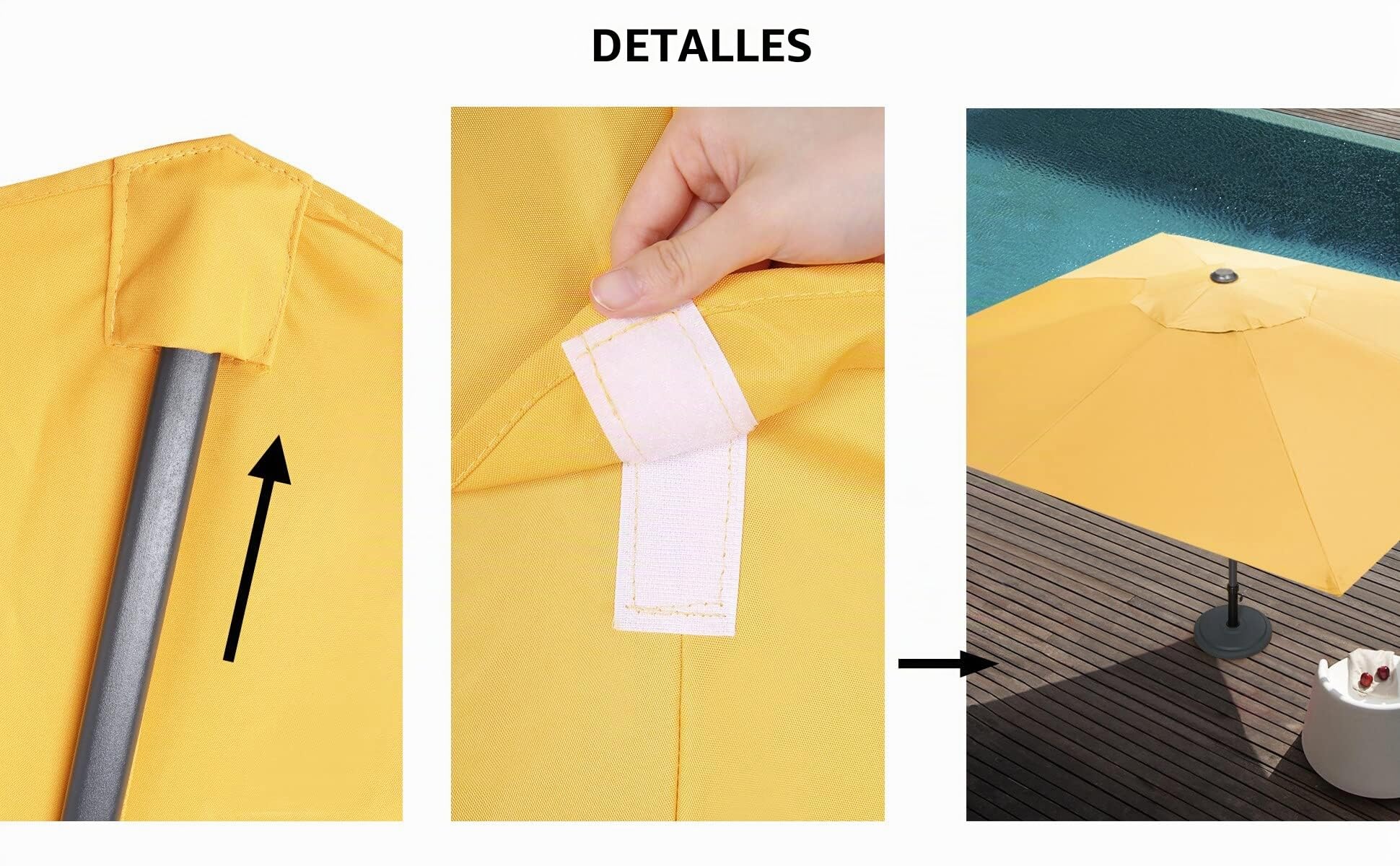 paramondo Tela de Recambio para Sombrilla Parasol Interpara Cuadrada 3x3m, incl. Air Vent, Lavable, Crema