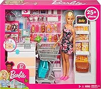 Vista 7 de Muñeca Barbie Rubia, Tienda de Comestibles con Carrito Rodante y Cinturón Funcional