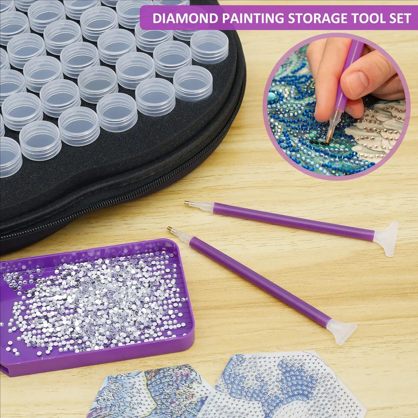 RATSTONE Diamond Painting Kit,240 Pezzi Di Bottigliette,Con Scatola,Imbuto,Adesivi e Altri Accessori,Adatto Per La Pittura a Diamante,La Conservazione,Ecc.