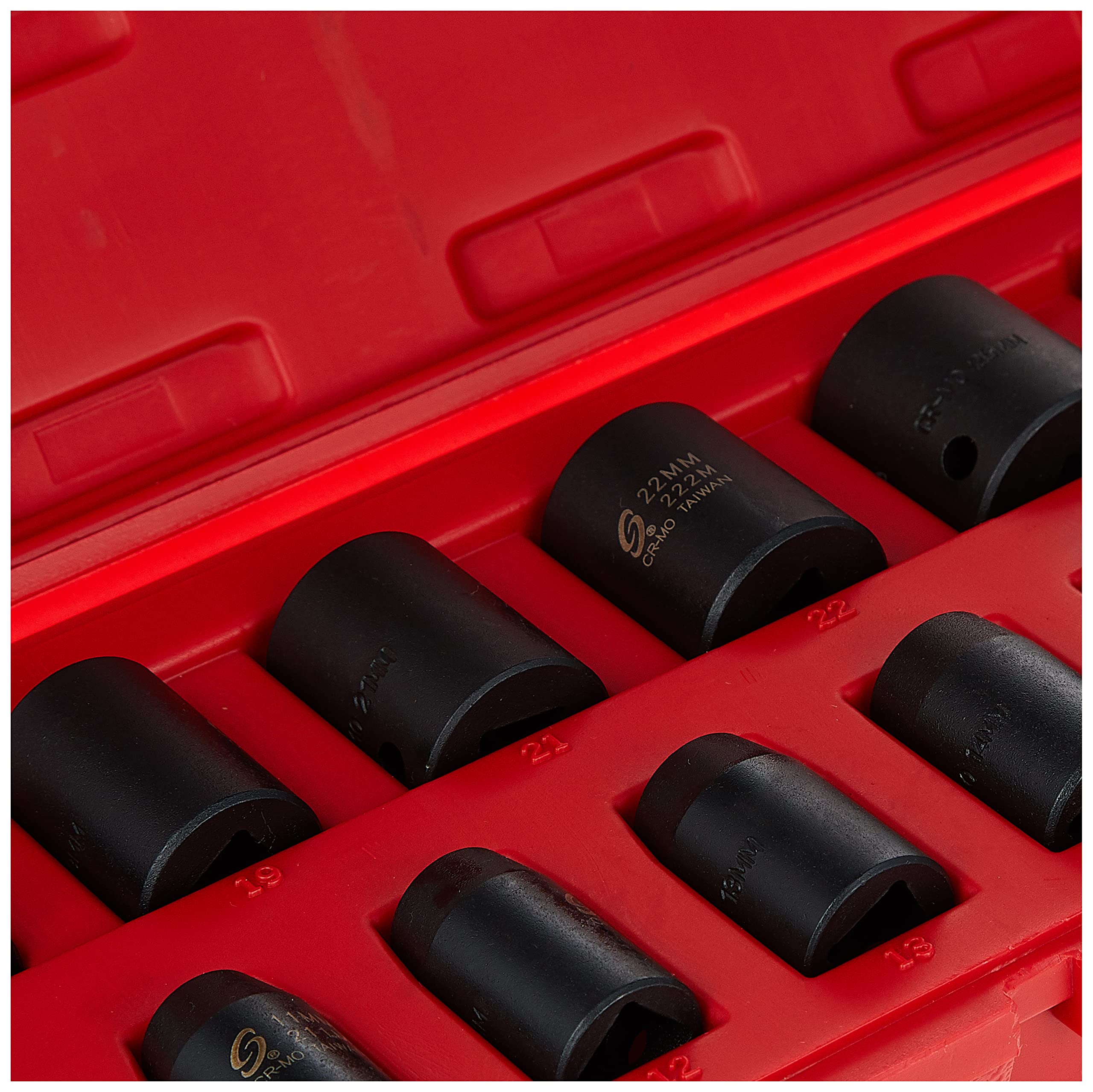 Sunex 2652 14 piezas 1/2-inch disco estándar métricas 6 punto de vaso de impacto Set