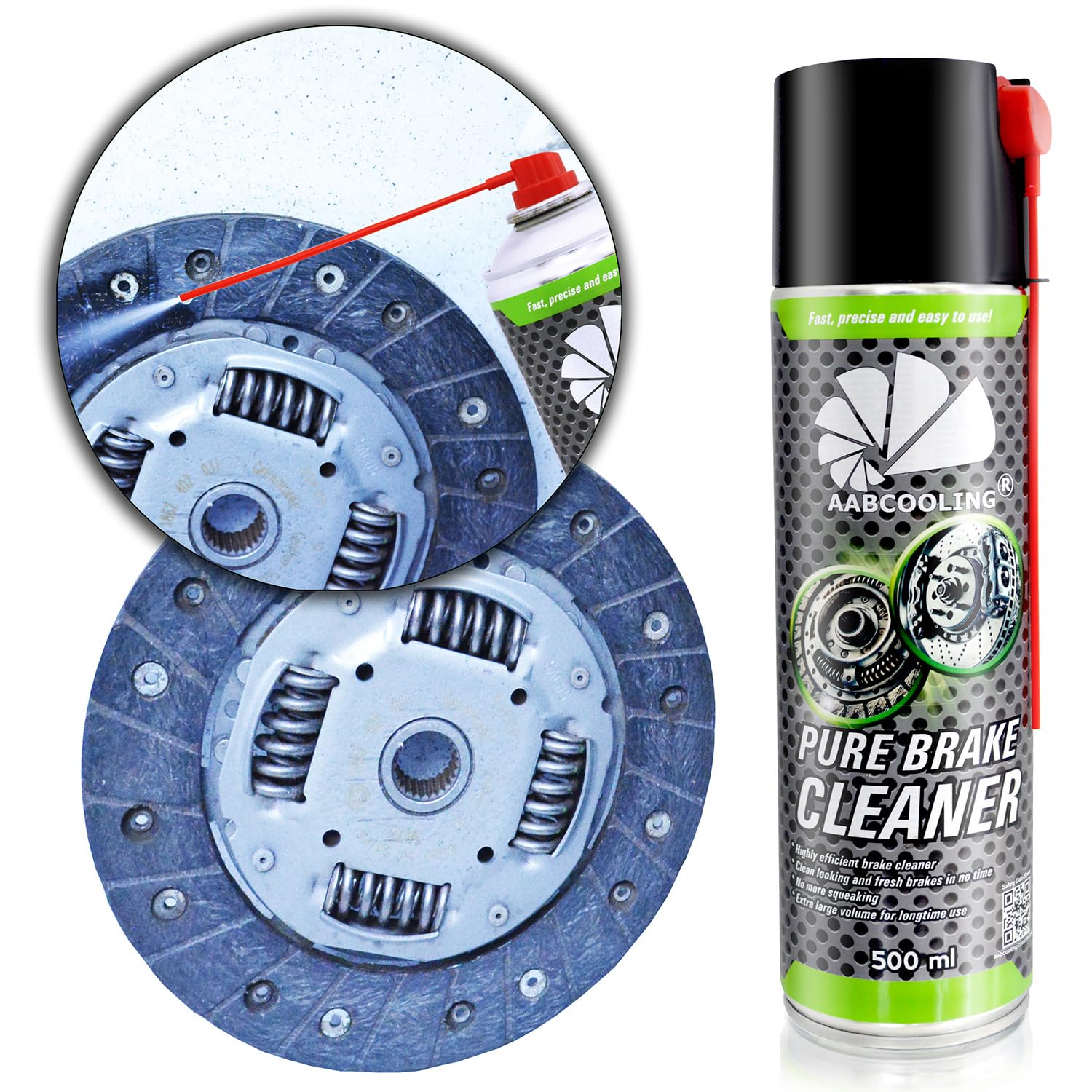 AABCOOLING 24x Spray de Limpieza para Motor & Frenos 500 ml – Desengrasante Potente, Prepara superficies antes del montaje, Limpieza de componentes del embrague y carcasas, carburador y EGR externa