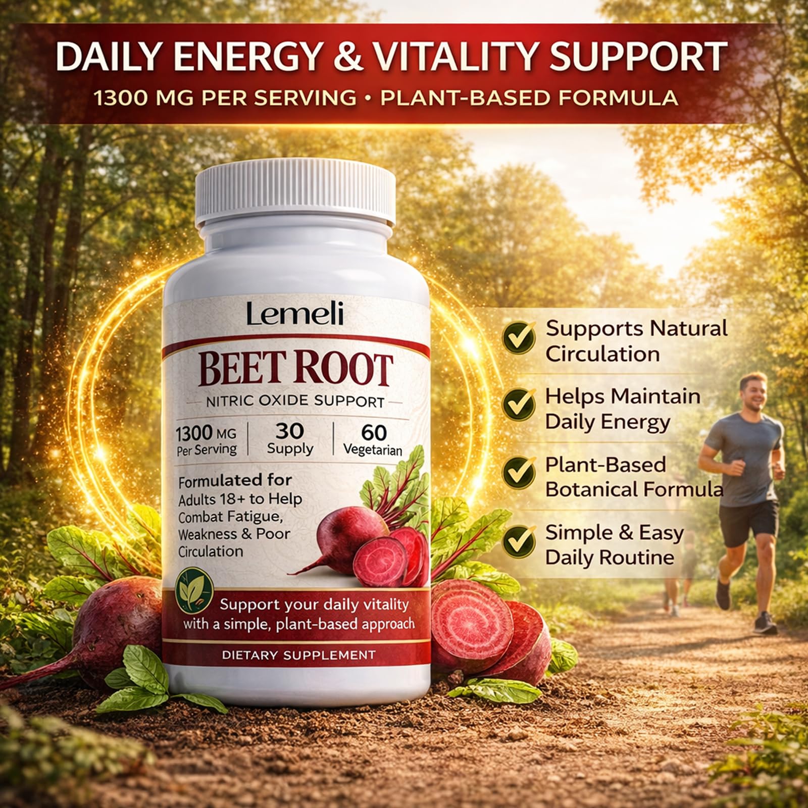 Beetroot Capsules 1300mg Nitric Oxide Booster, 60 Count — Amazon image 8