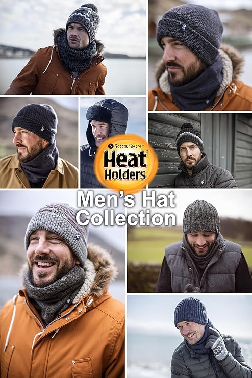 HEAT HOLDERS - Thermal Acrylic Winter Expedition Hat with Drop Neck for Men