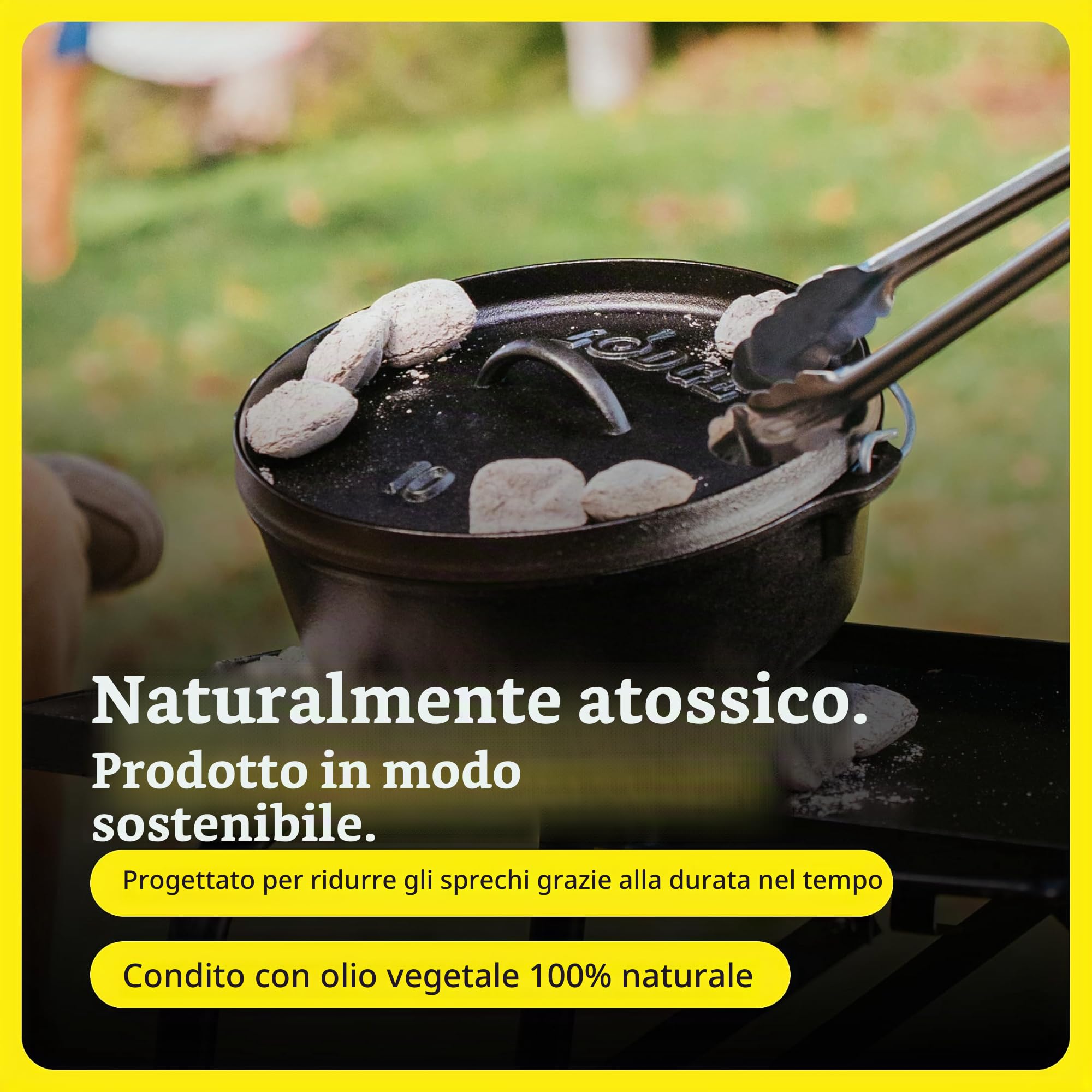 Lodge Forno olandese in ghisa pre-stagionato, 25,4 cm, 3,79 litri, per esterni, campeggio, nero