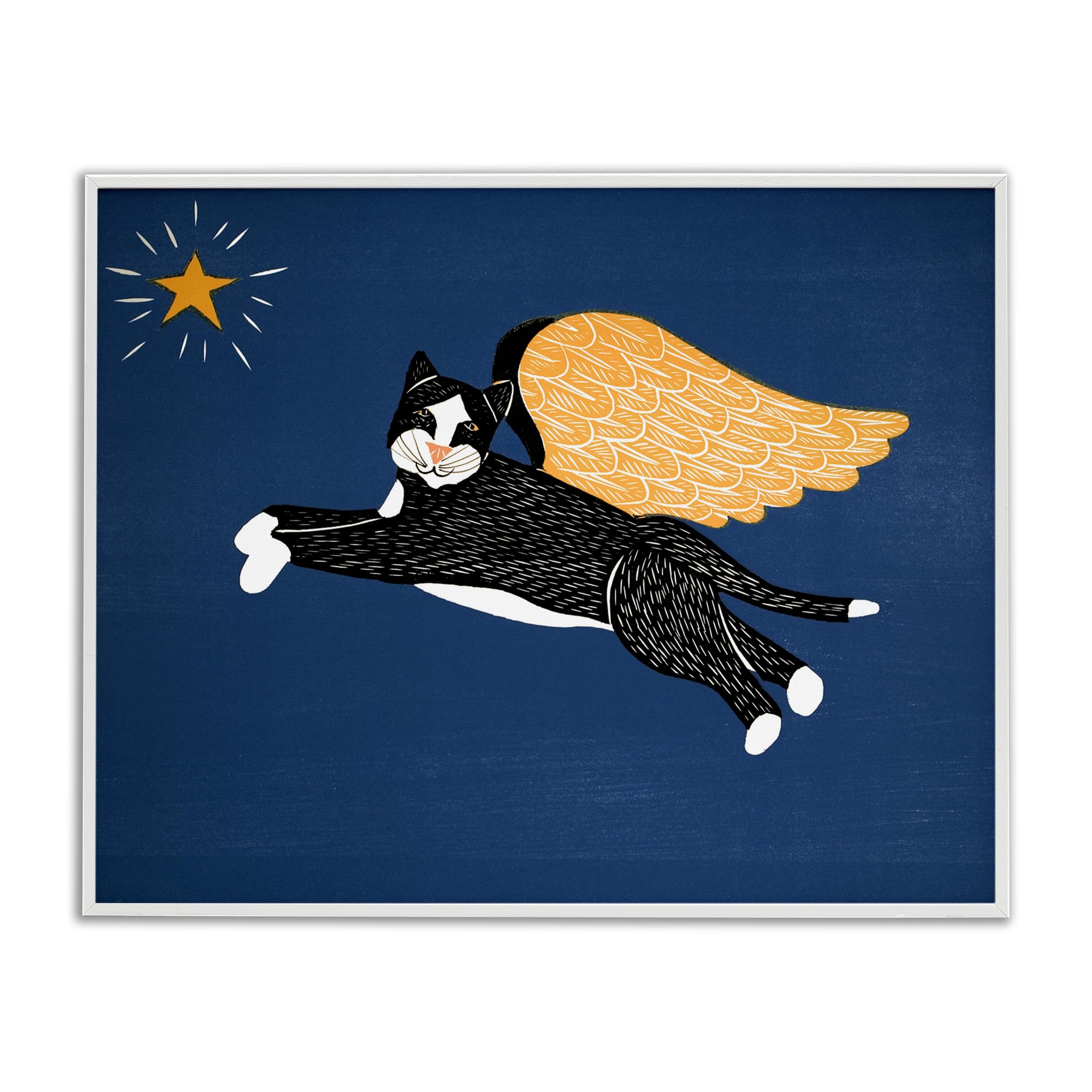 Chat d'ange avec étoile Stupell Industries tableau souvenir Stephen Huneck