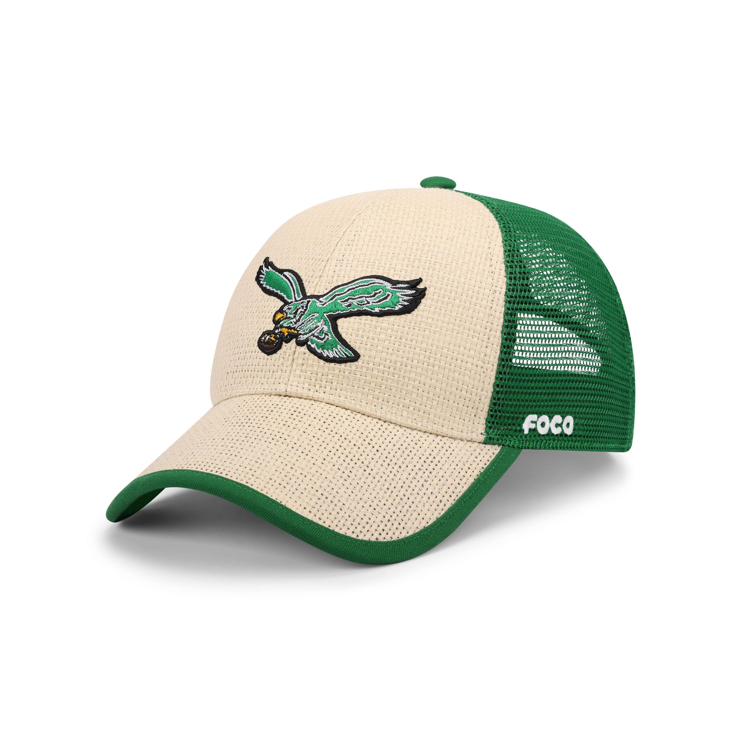 FOCO NFL Mens NFL Team Logo Straw Casual Trucker Cap Hat