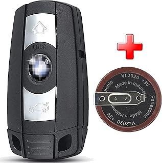 for BMW Remote Repair KIT (Shell + Battery) Smart Key Fob VL2020 for Keyless Entry 2006-2014 1, 3, 5, 6 Series, M3, M5, M6, X5, X6, Z4 E39 E46 E52 E60 – (Without Comfort Access) - with Install Video