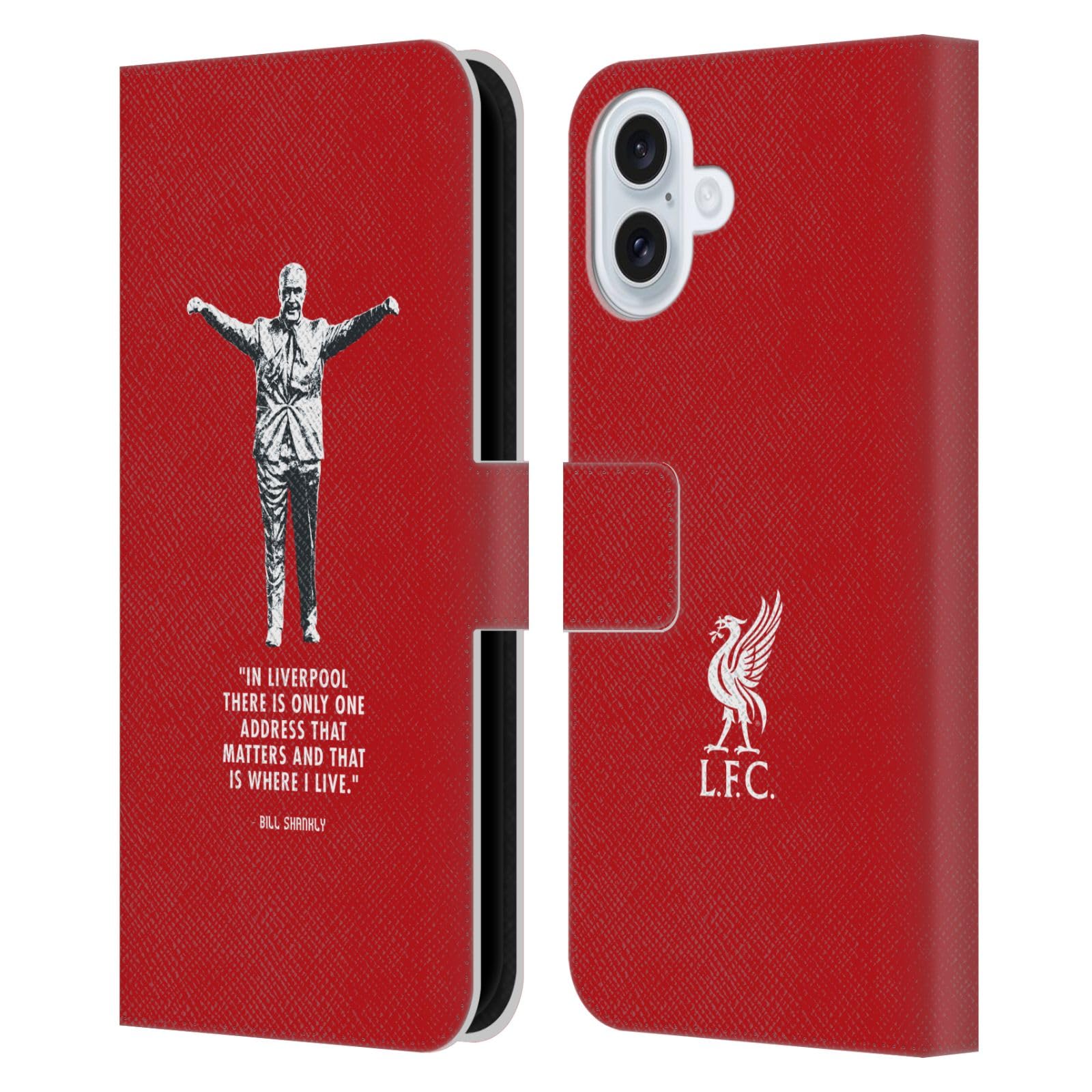 Head Case Designs Officially Licensed Liverpool Football Club Liverpool Bill Shankly Quotes Leather Wallet Case Compatible With Apple iPhone 16 Plus