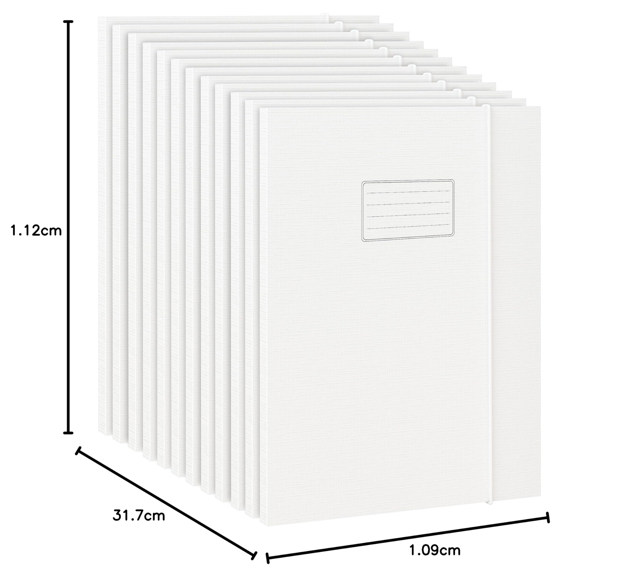 JiaWei Teczki na dokumenty A4, 12 teczek na dokumenty, grzbiet 11 mm, wykonany z mocnego kartonu 350 g/㎡, z 3 klapkami i elastycznym paskiem, organizer na dokumenty, biały