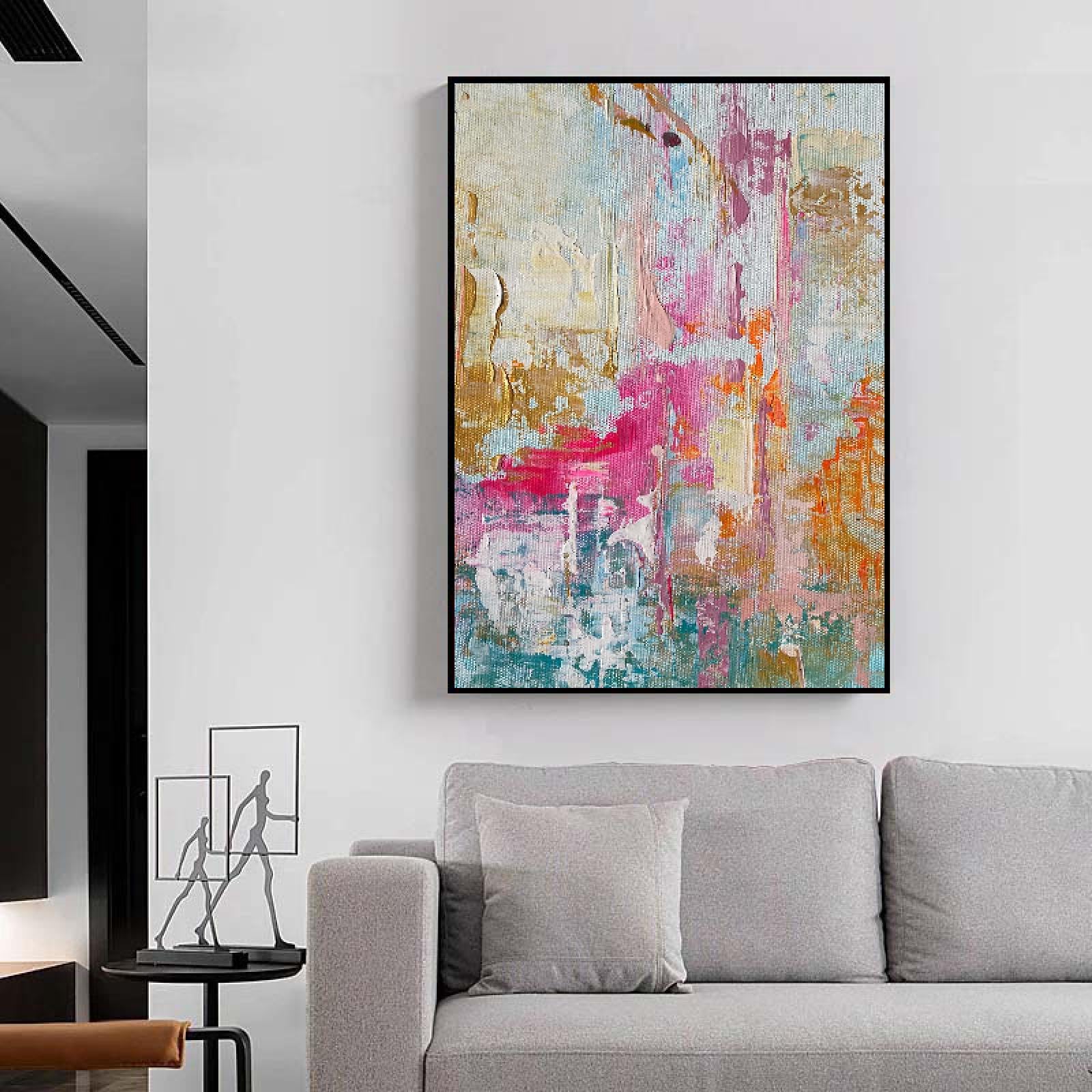 Leinwandbild Bunt Modern Kunstdruck 200x100 cm Küchebilder Abstrakt Panorama Bilder XXL Canvas Leinwand Bilder Groß Wandbilder Kunstdruck Wanddeko Bild auf Leinwand Ungerahmt