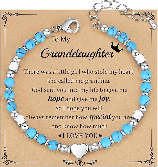 Christmas Gifts for Women, Stocking Stuffers for Teens Beaded Bracelets for Women Gifts for Mom Christmas Gift Mothers Day Gift for Grandma Daughter Bonus Mom Nature Stone Bead Bracelet Graduation Jewelry for Her 2026