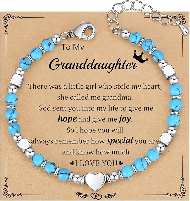 Christmas Gifts for Women, Stocking Stuffers for Teens Beaded Bracelets for Women Gifts for Mom Christmas Gift Mothers Day Gift for Grandma Daughter Bonus Mom Nature Stone Bead Bracelet Graduation Jewelry for Her 2026