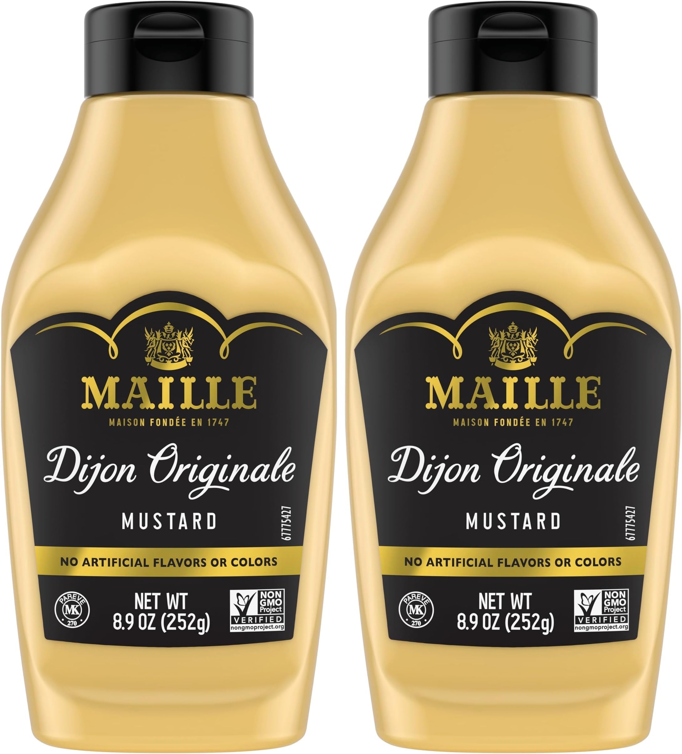 Mustard for Marinades, Mustard Sauce and Tasty Recipes Dijon Originale Squeeze No Artificial Colors or Flavors 8.9 oz (Pack of 2)