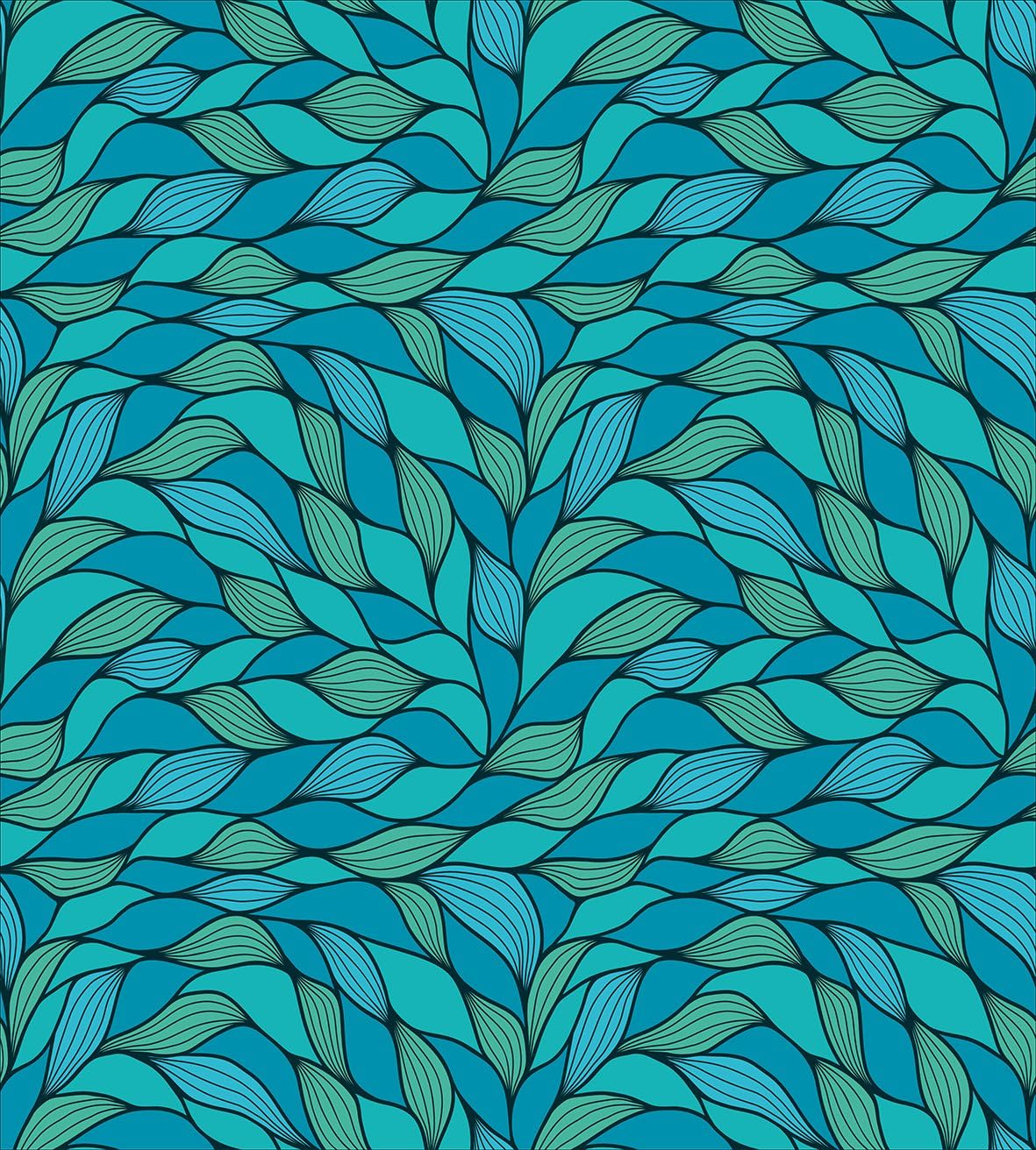 Ambesonne Teal Duvet Cover Set, Abstract Wave Design with Colorful Design Ocean Themed Marine Life Pattern Print, Decorative 3 Piece Bedding Set with 2 Pillow Shams, King Size, Mint Green Blue King Mint Green Blue
