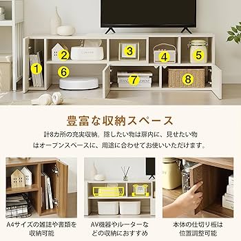 Amazon｜伸縮可能 テレビ台 ローボード 幅調整自由 北欧風