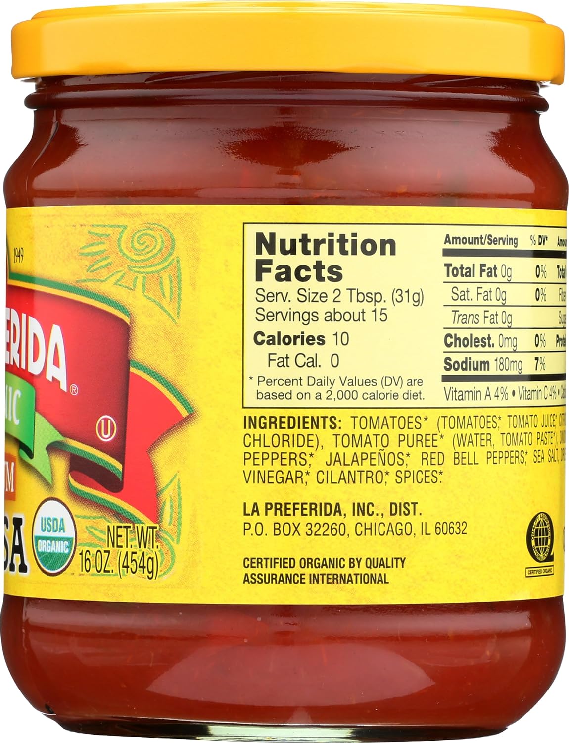 La Preferida Salsa Med Organic, 16 oz