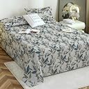 Story@Home 190 TC Cotton Double Bedsheet Set with 2 Pillow Covers | Soft Breathable Fabric | 250 x 225 cm Double Bed Sheet | Grey & Dark Grey Leaf Printed Bedding for Bedroom gallery image