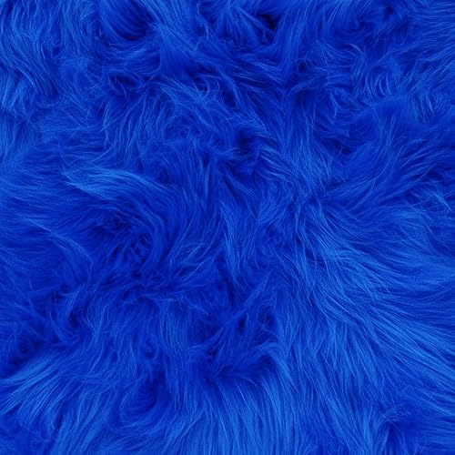 Miniatura 1 de The Yard - Pelo sintético sintético de pelo largo, pelo largo, para coser, cosplay, disfraz, decoraciones, 60 pulgadas de ancho (azul real, pelo