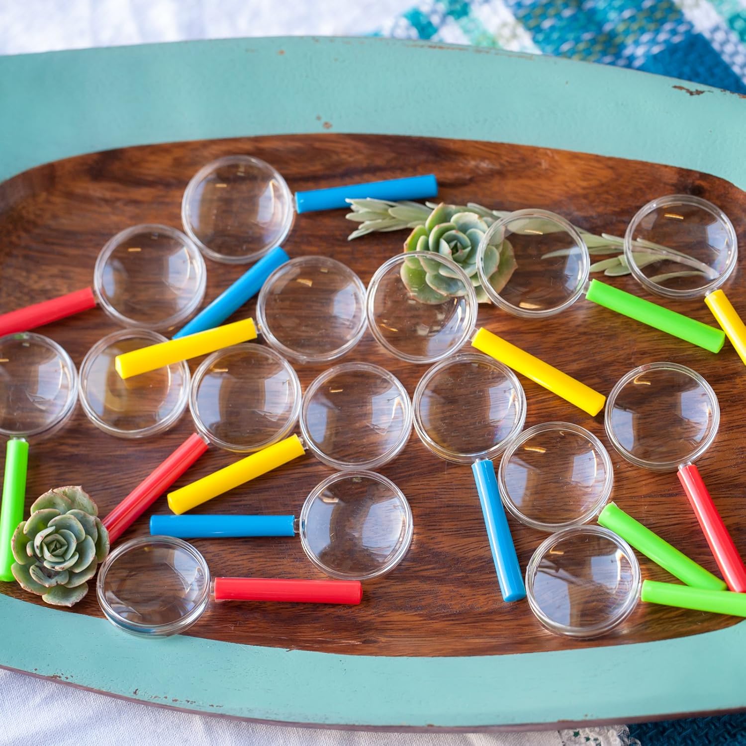 HUJI Plastic Magnifying Glasses for Children's Party Favors Birthday Parties School (12 PCS, Magnifying Glasses) : Toys & Games