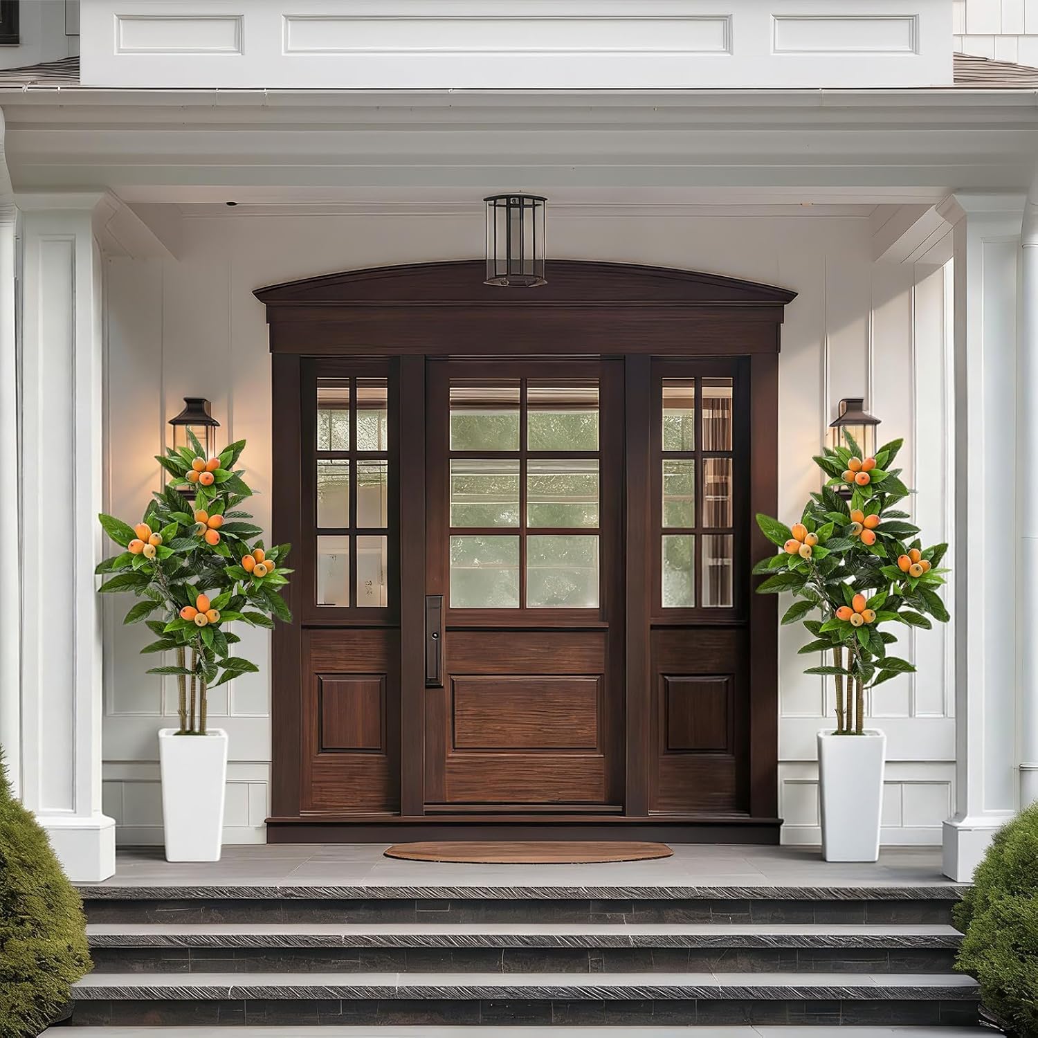 Jexine Artificial Loquat Tree 5FT Japanese Artificial Tree with Fruit Fake Tropical Tropical Fruit Plant Silk Green Floor Plants for Home Office Living Room Patio Balcony Outdoor Indoor Decor - Image 7