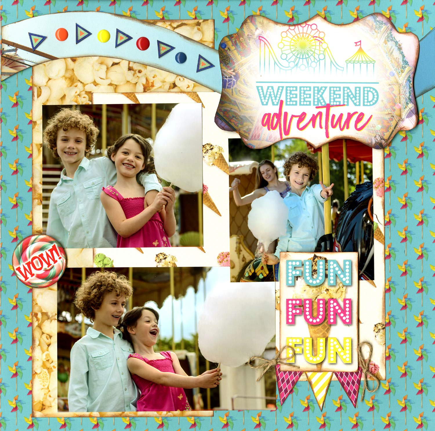 Reminisce Weekend Adventure Scrapbook Collection Kit Paper Crafts, Multi Color Palette