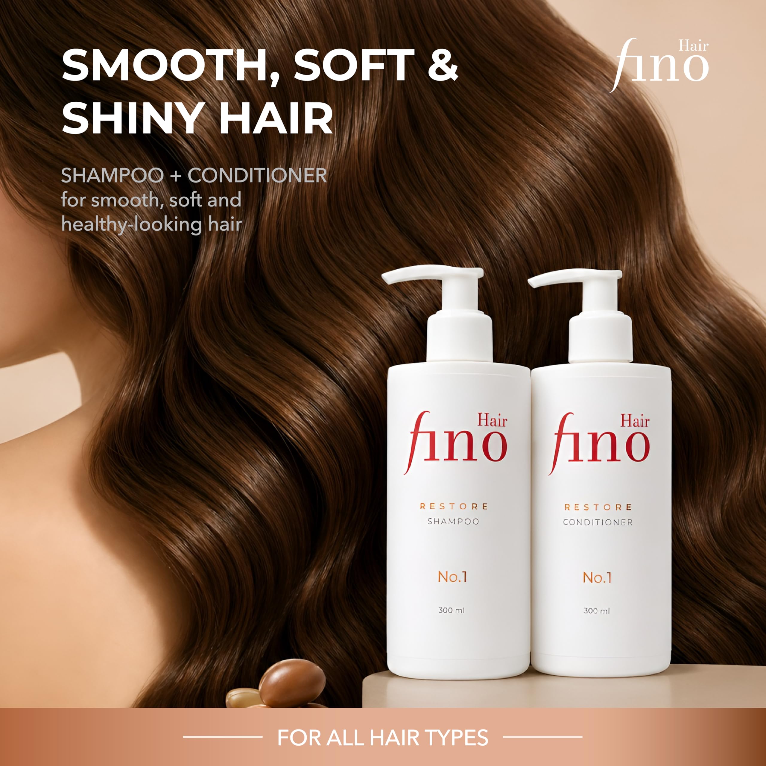 fino Hair Restore - Set shampoo e balsamo n. 1, shampoo e balsamo per capelli danneggiati, con cheratina, biotina e pantenolo, almeno il 97% di origine naturale, senza siliconi e parabeni