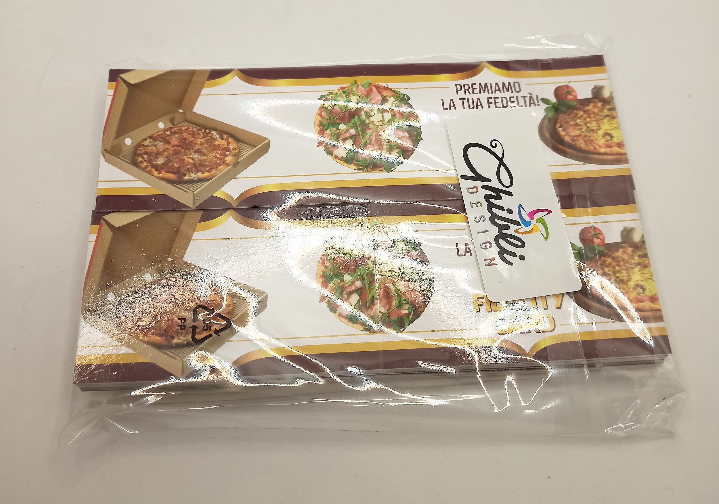 Tessere Fedeltà Per Pizzeria - 10 Caselle Con Bollini Pizza | Carta Punti Per Fidelizzare Clienti - Foto 2