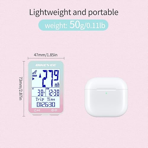 Miniatura 4 de GPS Ordenador de Bicicleta Inalámbrico con Inicio/Parada Automática y Retroiluminación Automática, Bicicleta Odómetro IPX7 Resistente al Agua MPH